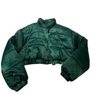 Women’s Mini Green Puffer Jacket/ Coat